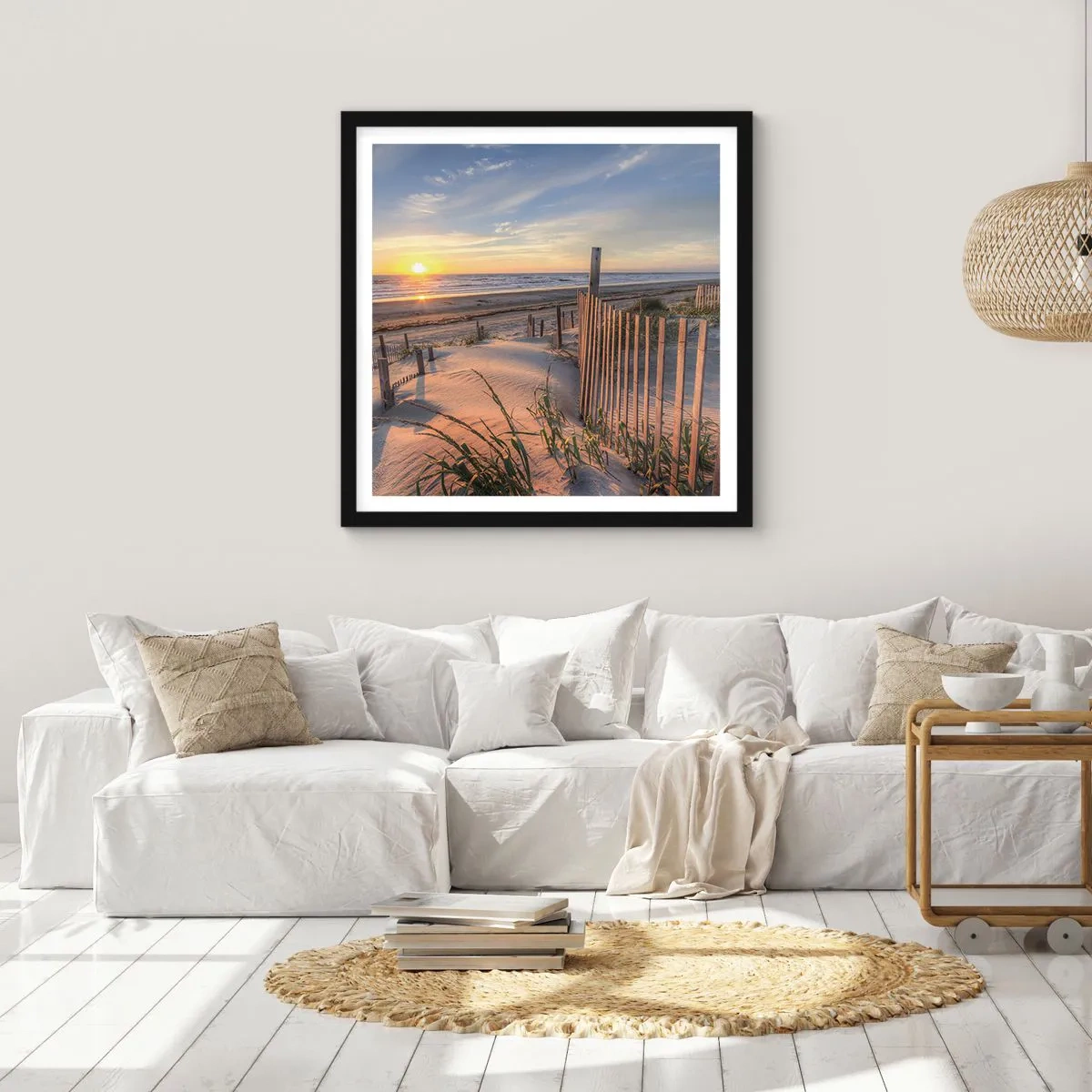 Plagát v čiernom ráme - Odlesk a tieň vetra - 50x50 cm