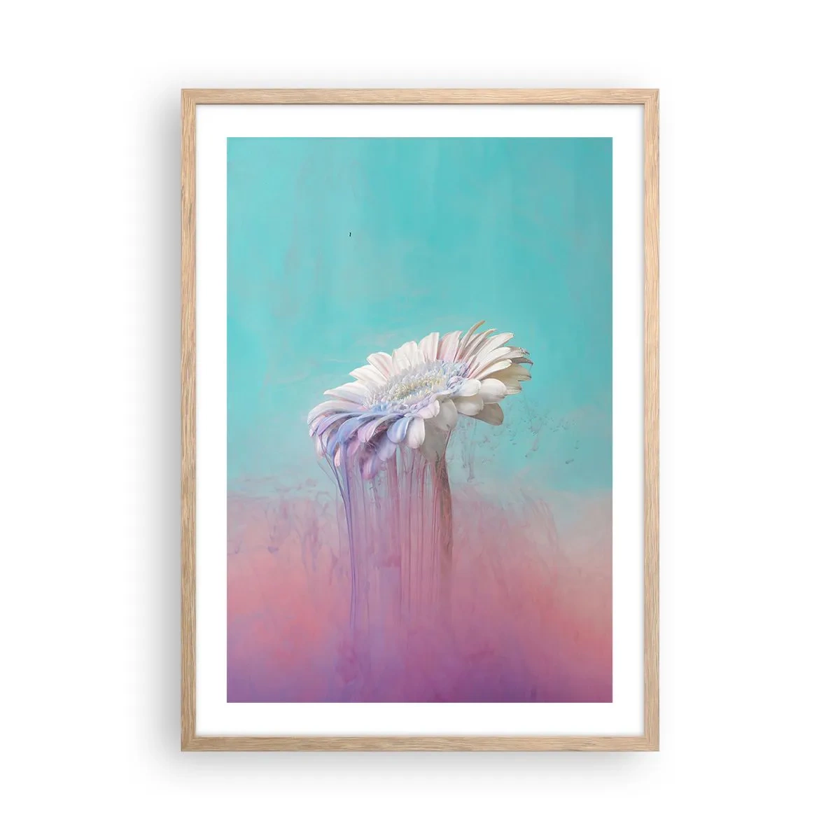 Plagát v ráme zo svetlého duba - Záhrobia kvetín - 50x70 cm