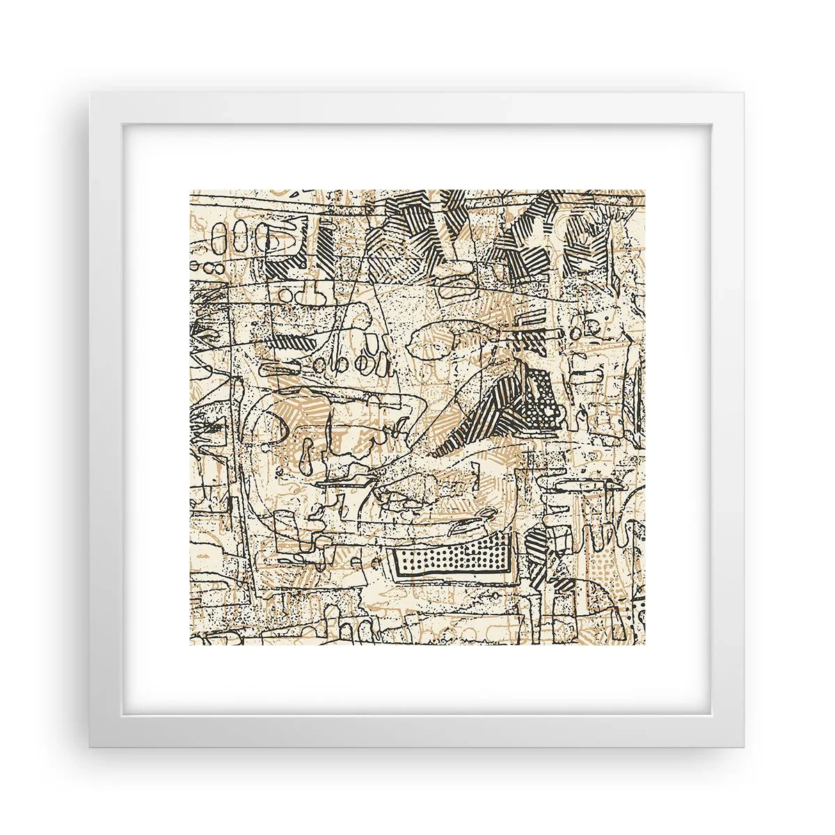 Plagát v bielom ráme - Čaká na rozlúštenie - 30x30 cm