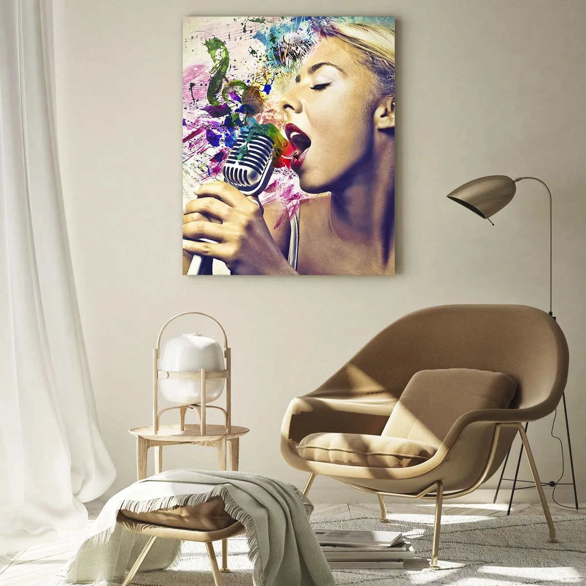 Obraz na skle - Pomaľovať hlasom svet - 80x120 cm