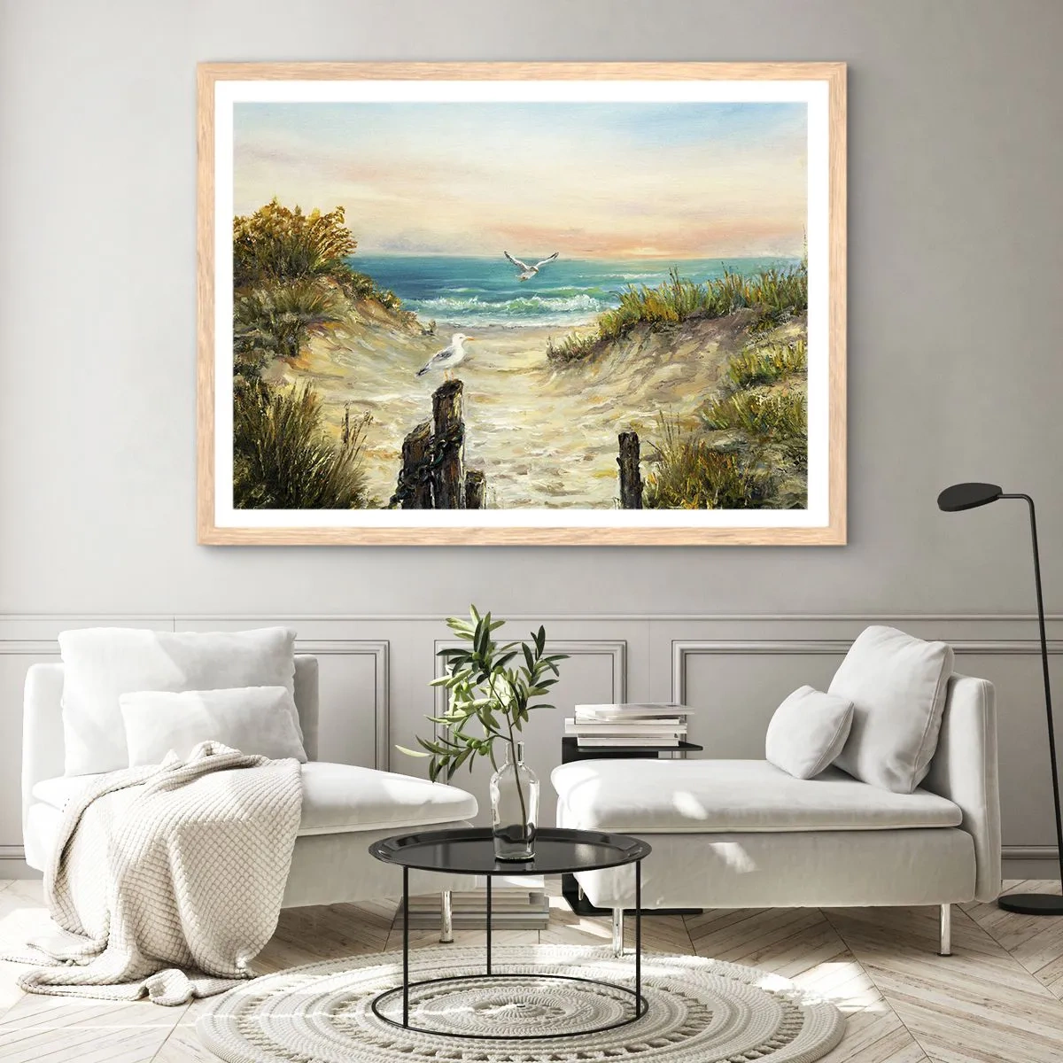 Plagát v ráme zo svetlého duba - Bezvetrie a samota - 91x61 cm