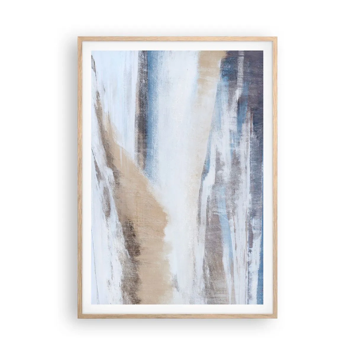 Plagát v ráme zo svetlého duba - Zimná kompozícia - 70x100 cm