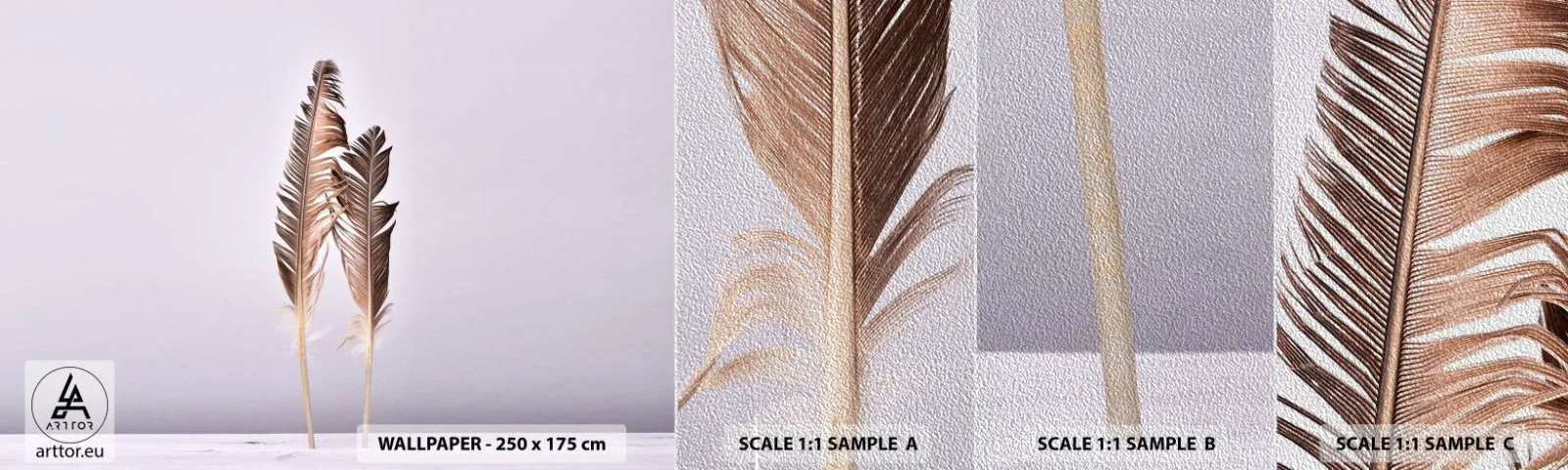 Vzorka fototapety Premium Sand - Proti ničote - Vtáčie pierko, Kus, Grafika - 100x30 cm