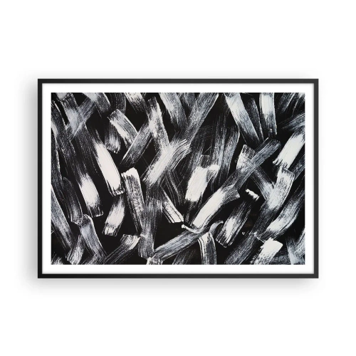 Plagát v čiernom ráme - Abstrakcia v industriálnom duchu - 100x70 cm