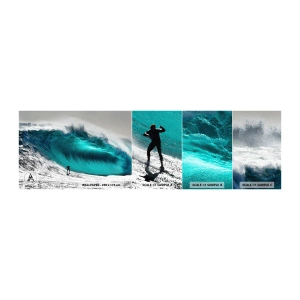 Vzorka samolepiacej fototapety Deluxe Sticker - Výzva prijatá - Surfovanie, Vysoká vlna, Surfer - 100x30 cm