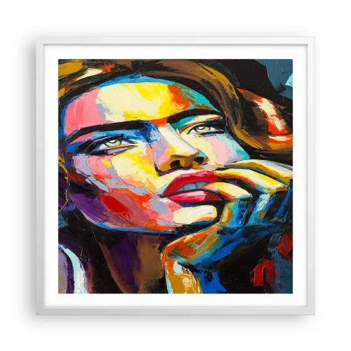 Plagát v bielom ráme - Sny, ako vtáky letia oblohou - 60x60 cm