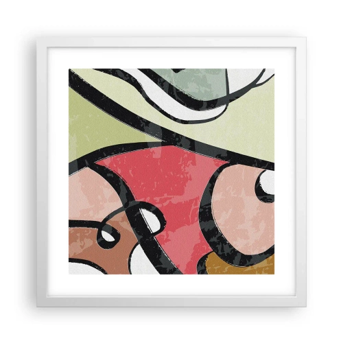 Plagát v bielom ráme - Piruety uprostred farieb - 40x40 cm