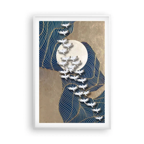 Plagát v bielom ráme - Sloboda, putovanie, spoločenstvo - 61x91 cm