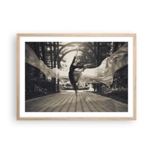 Plagát v ráme zo svetlého duba - Tanec ducha záhrady - 70x50 cm