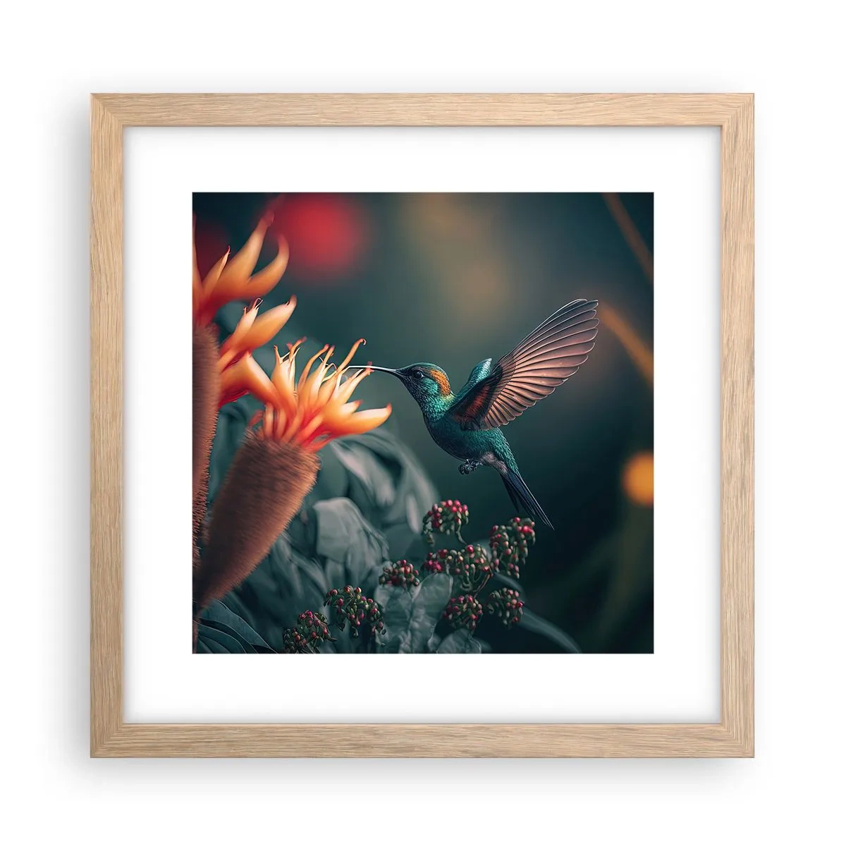 Plagát v ráme zo svetlého duba - Skutočne pestrý život - 30x30 cm