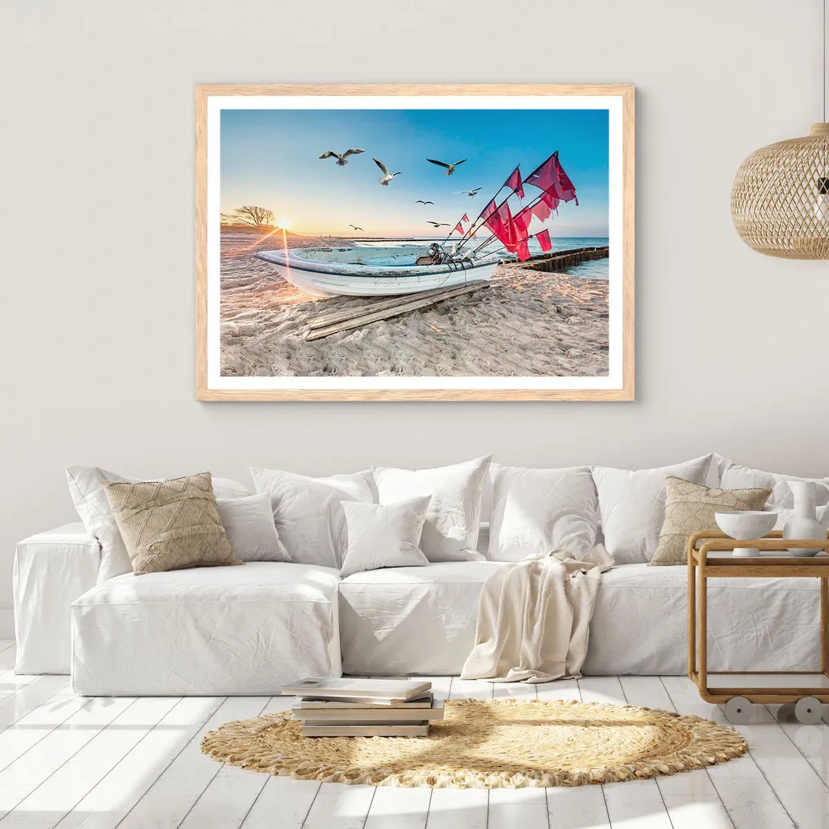 Plagát v ráme zo svetlého duba - Zaslúžená prestávka - 70x50 cm