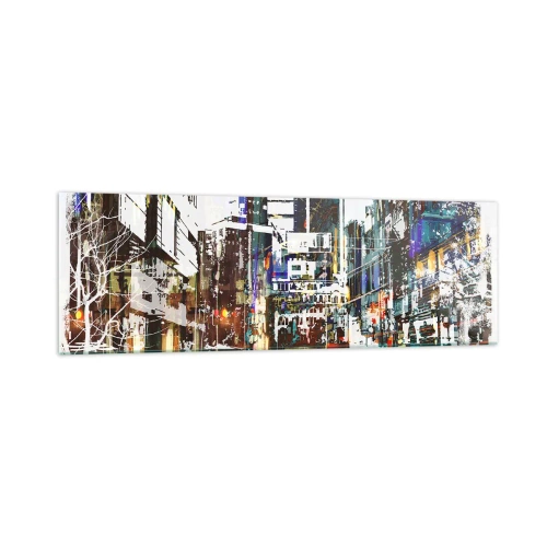 Obraz na skle - Trblietavé mesto - 160x50 cm