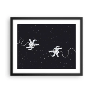 Plagát v čiernom ráme - Kozmický tanec - 50x40 cm