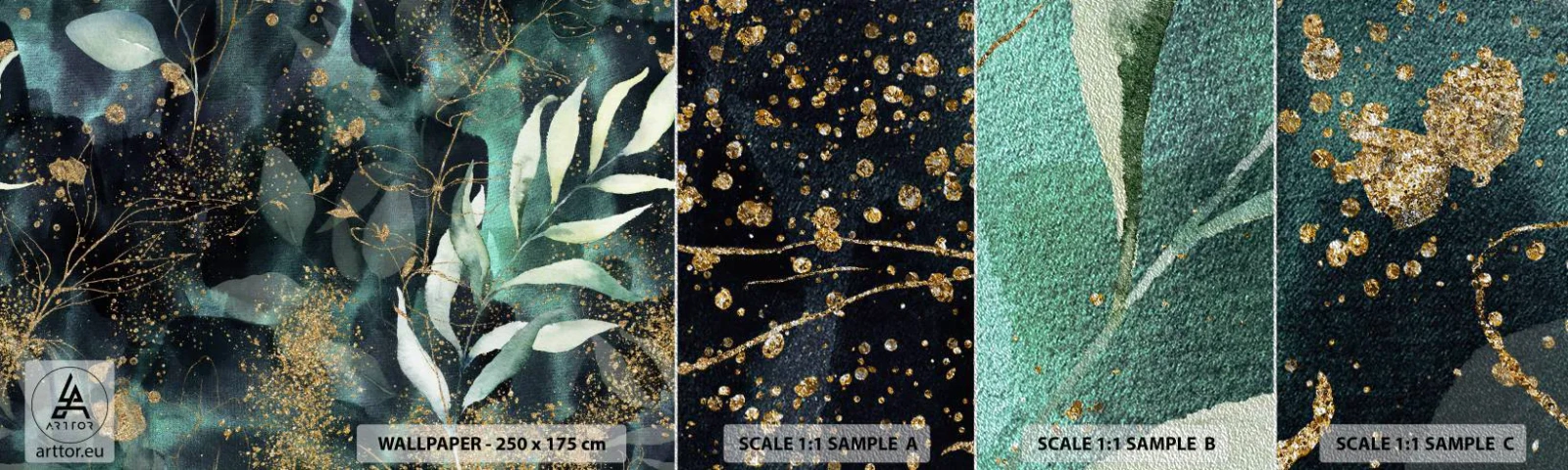 Vzorka fototapety Premium Sand - Kúzelná záhrada - Rastliny, Listy, Botanika - 100x30 cm