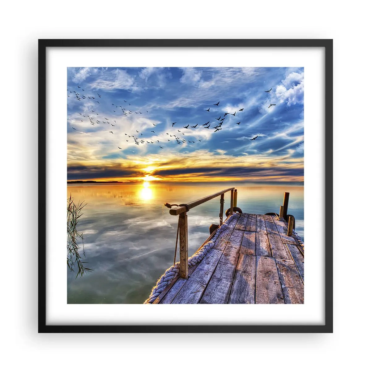 Plagát v čiernom ráme - Vietor ide odpočívať - 50x50 cm