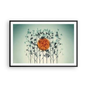 Plagát v čiernom ráme - Japonské slnko - 91x61 cm