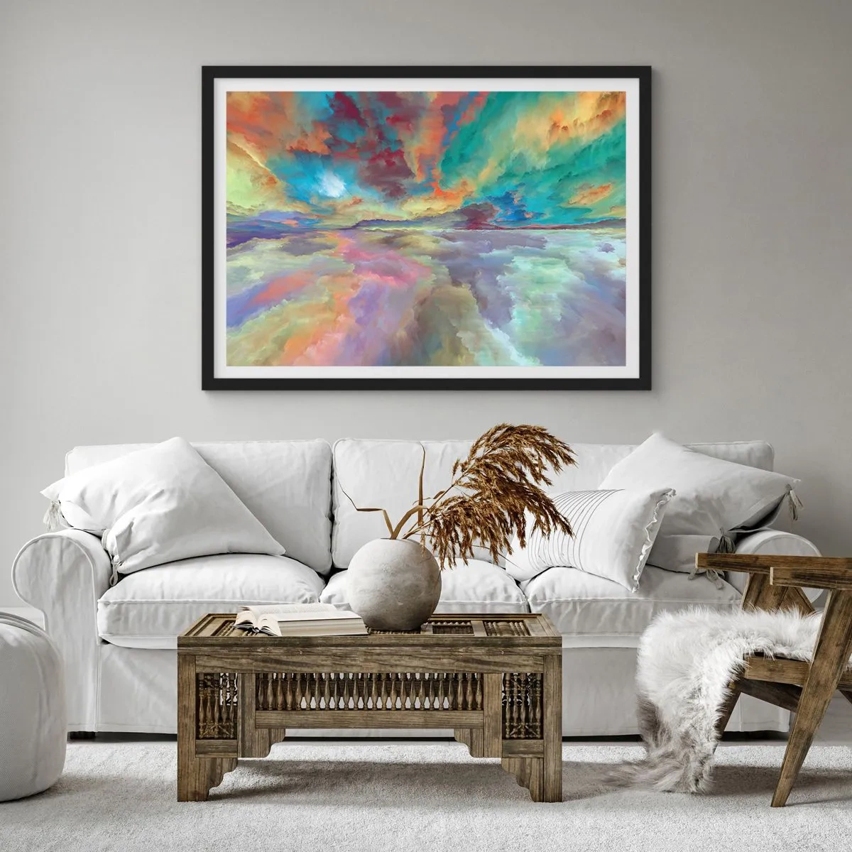 Plagát v čiernom ráme - Dve neba - 50x40 cm