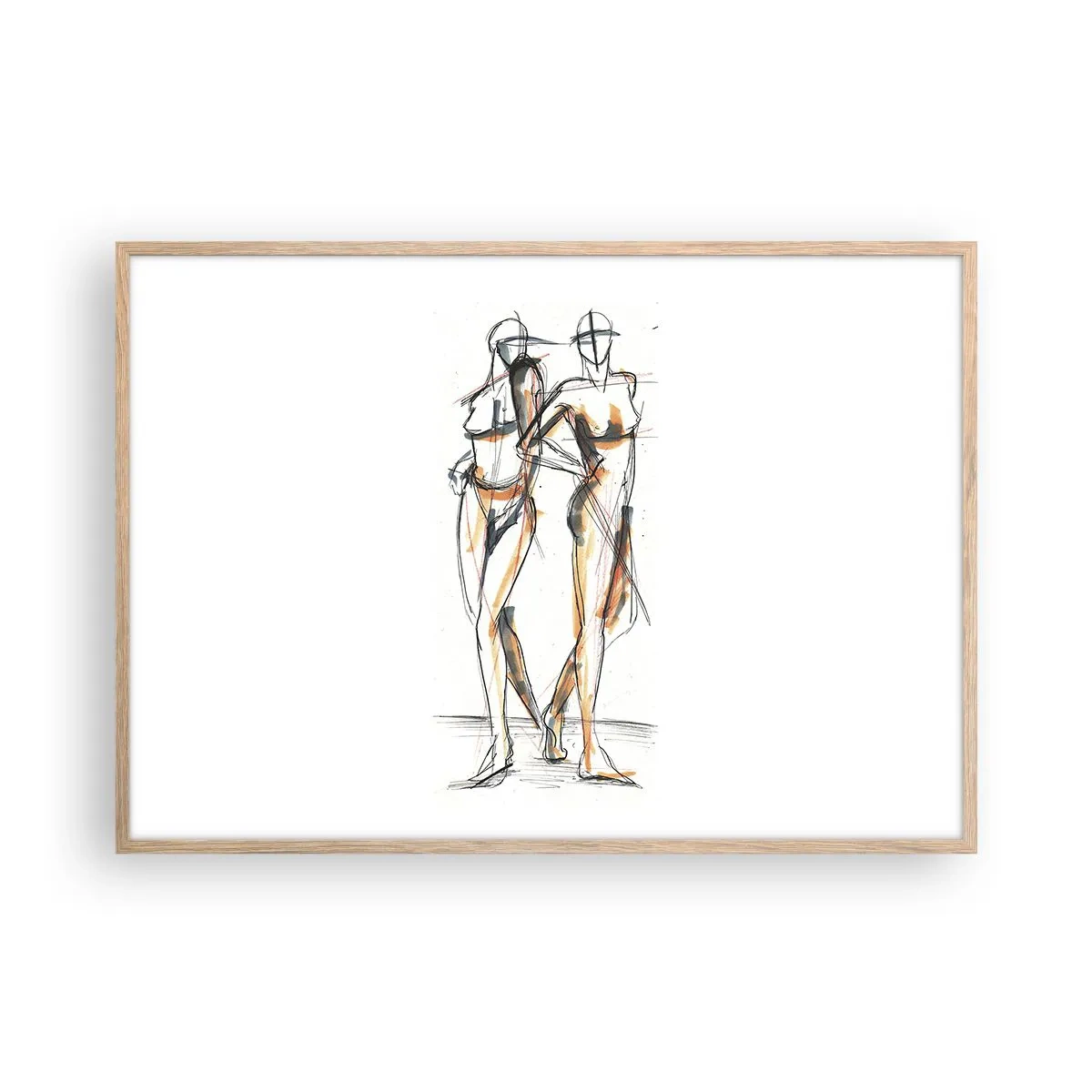 Plagát v ráme zo svetlého duba - Štúdia šarmu - 100x70 cm