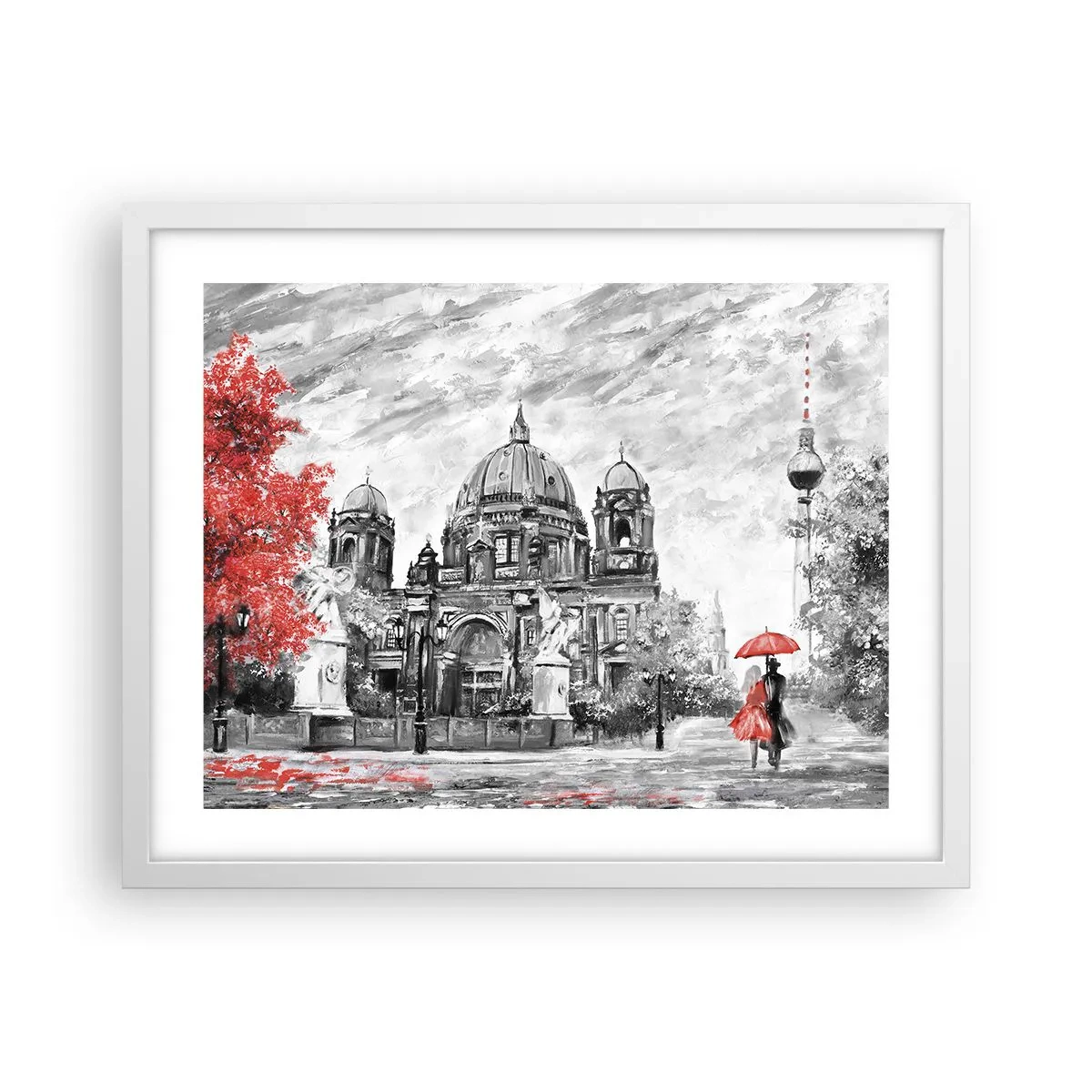 Plagát v bielom ráme - Berlínske stretnutie - 50x40 cm