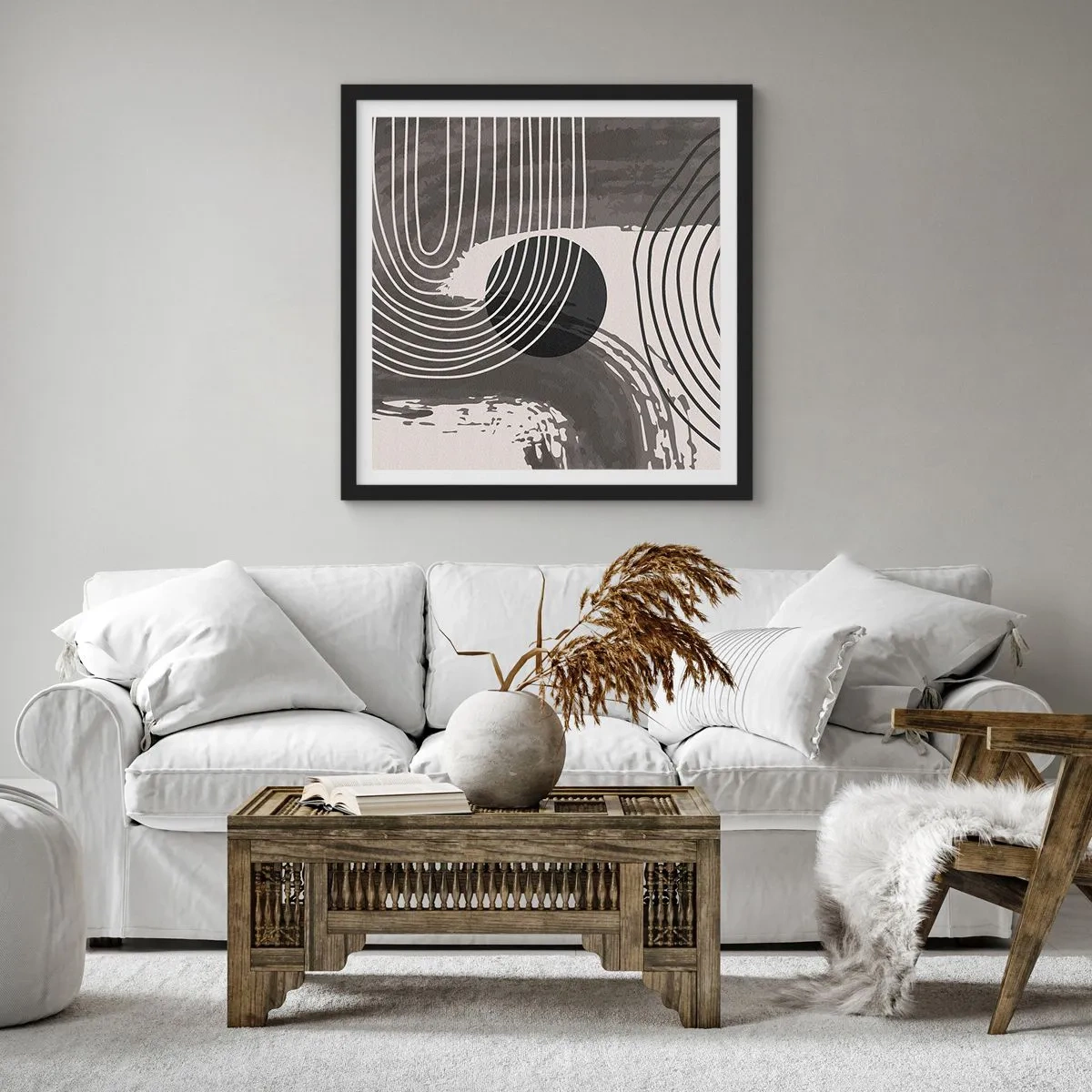 Plagát v čiernom ráme - Ovál víťazí - 50x50 cm