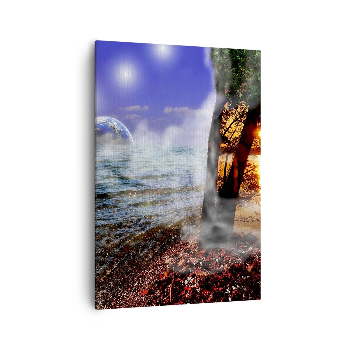 Obraz na plátne - Surrealistická krajina - jednota prírody - 70x100 cm