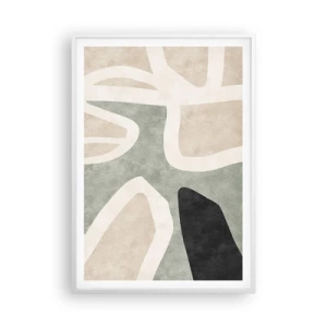 Plagát v bielom ráme - Kompozícia s čiernym motívom - 70x100 cm