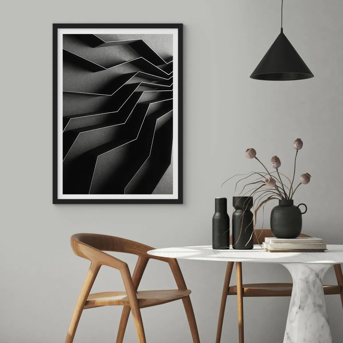 Plagát v čiernom ráme - Priestorový poriadok - 30x40 cm