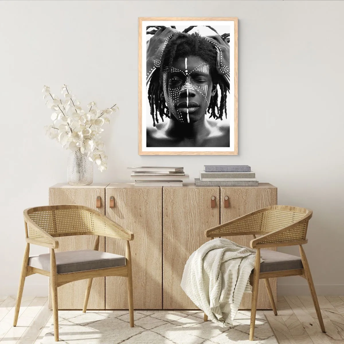 Plagát v ráme zo svetlého duba - Kde si? - 70x100 cm