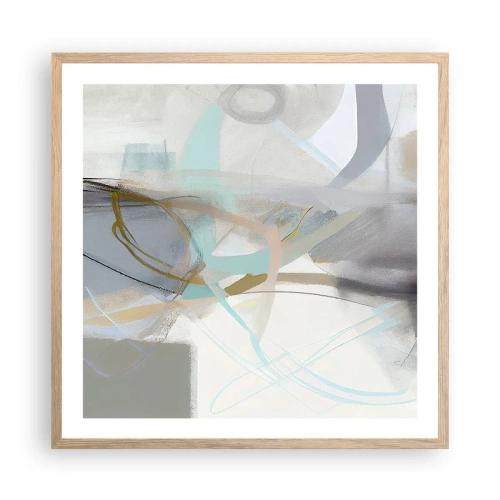 Plagát v ráme zo svetlého duba - Hmlistá abstrakcia - 60x60 cm