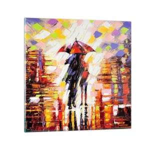Obraz na skle - Spoločne cez noc a dážď - 30x30 cm