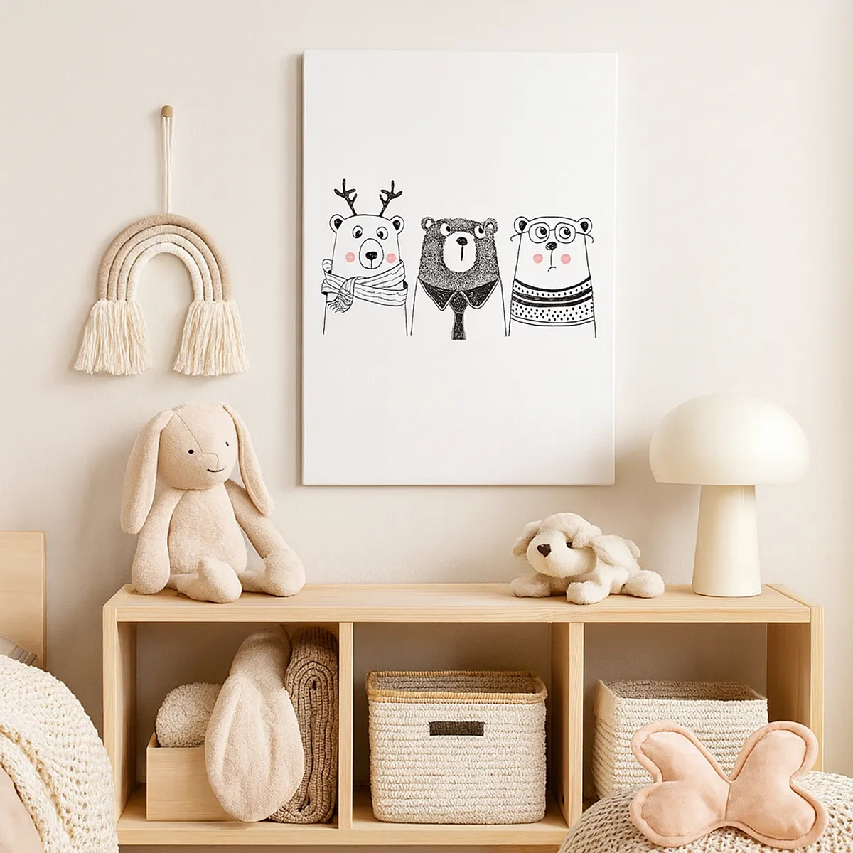 Obraz na plátne - Medveď, medvedík a macko - 50x70 cm