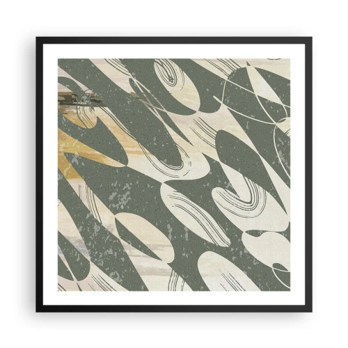 Plagát v čiernom ráme - Rytmizovaná abstrakcia - 60x60 cm