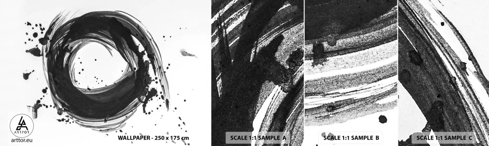 Vzorka samolepiacej fototapety Deluxe Sticker - Vír tvorenia - Abstrakcia, Kus, Grafika - 100x30 cm