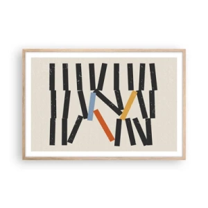 Plagát v ráme zo svetlého duba - Domino – kompozícia - 91x61 cm