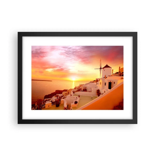 Plagát v čiernom ráme - Rozplynúť sa v bielej a zlatej - 40x30 cm