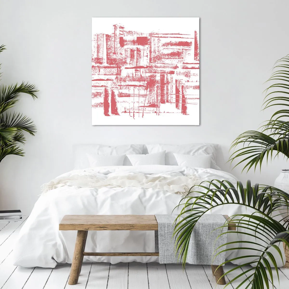 Obraz na plátne - Červené mesto - 70x70 cm
