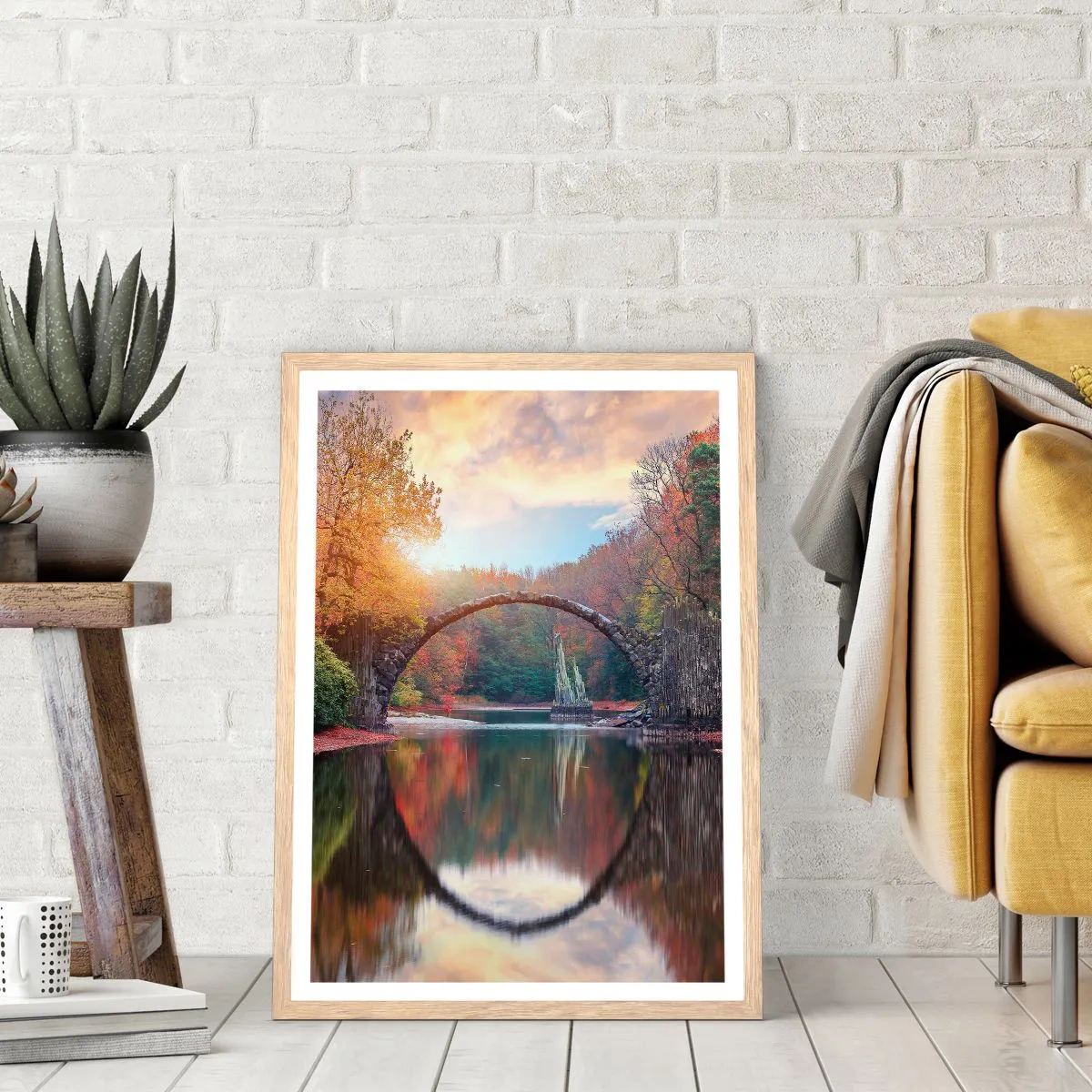 Plagát v ráme zo svetlého duba - Za zrkadlom - 30x40 cm