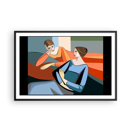 Plagát v čiernom ráme - Dôverná chvíľa - 91x61 cm