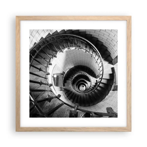 Plagát v ráme zo svetlého duba - Len vyššie a vyššie - 40x40 cm