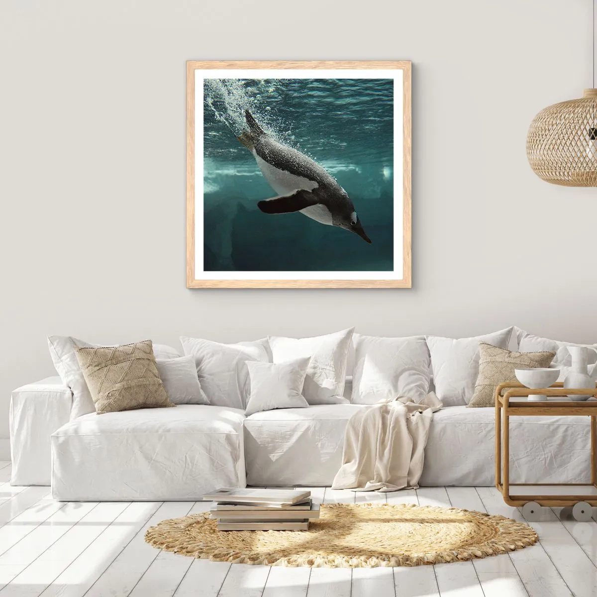 Plagát v ráme zo svetlého duba - Vitajte v mojom svete - 30x30 cm