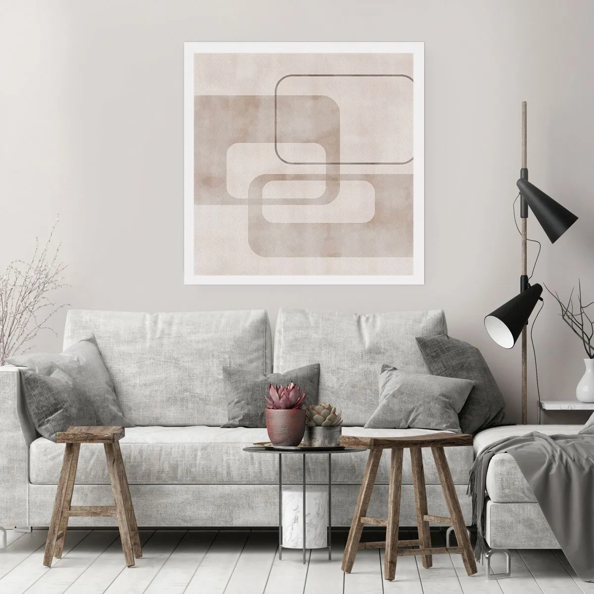 Plagát - Geometrická fúga - 40x40 cm