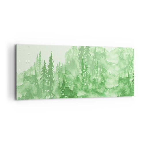 Obraz na plátne - Rozmazaný zelenou hmlou - 120x50 cm