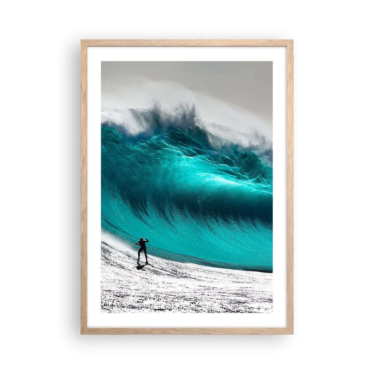 Plagát v ráme zo svetlého duba - Výzva prijatá - 50x70 cm