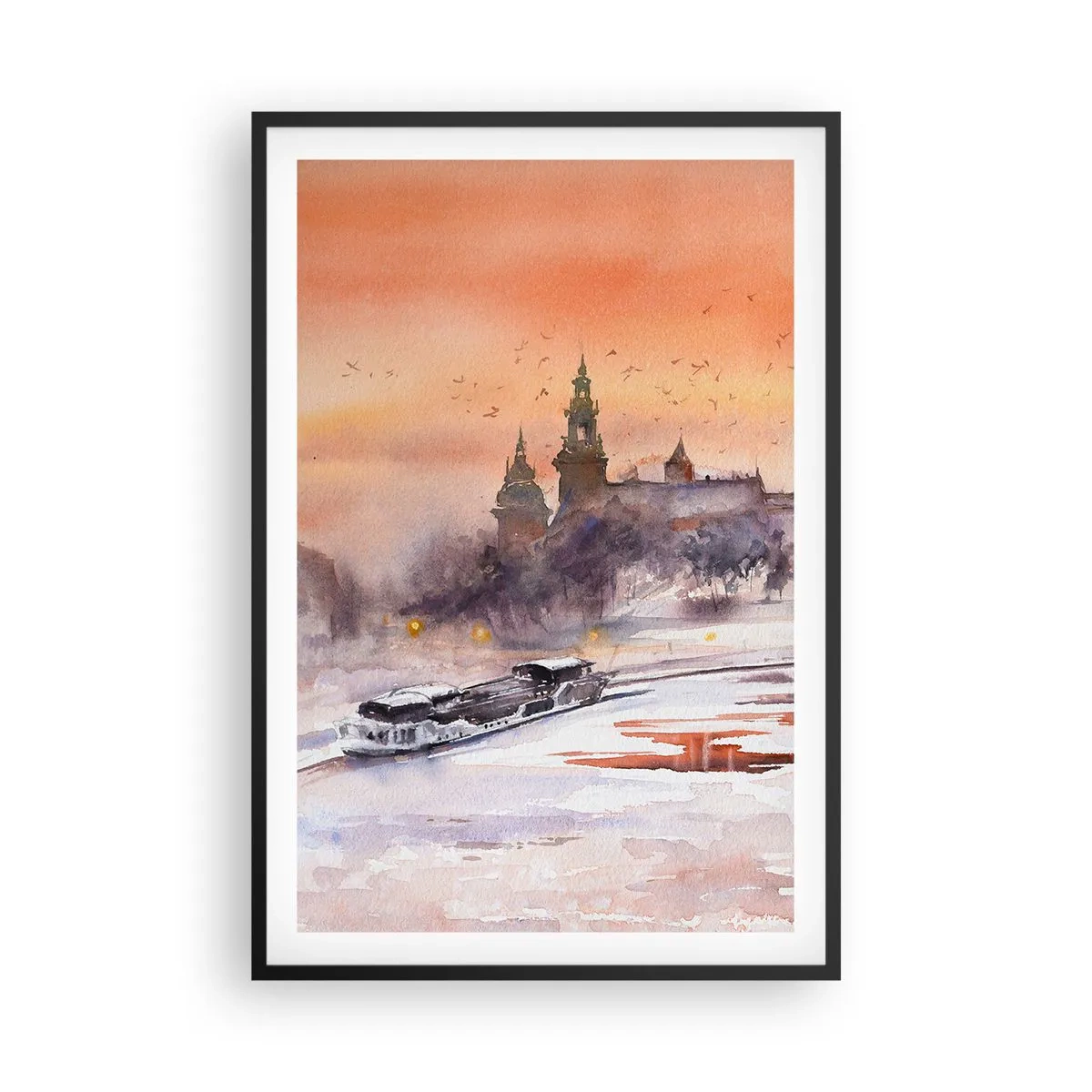 Plagát v čiernom ráme - Kráľovský západ slnka - 61x91 cm