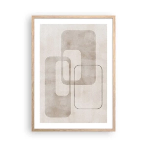Plagát v ráme zo svetlého duba - Geometrická fúga - 50x70 cm
