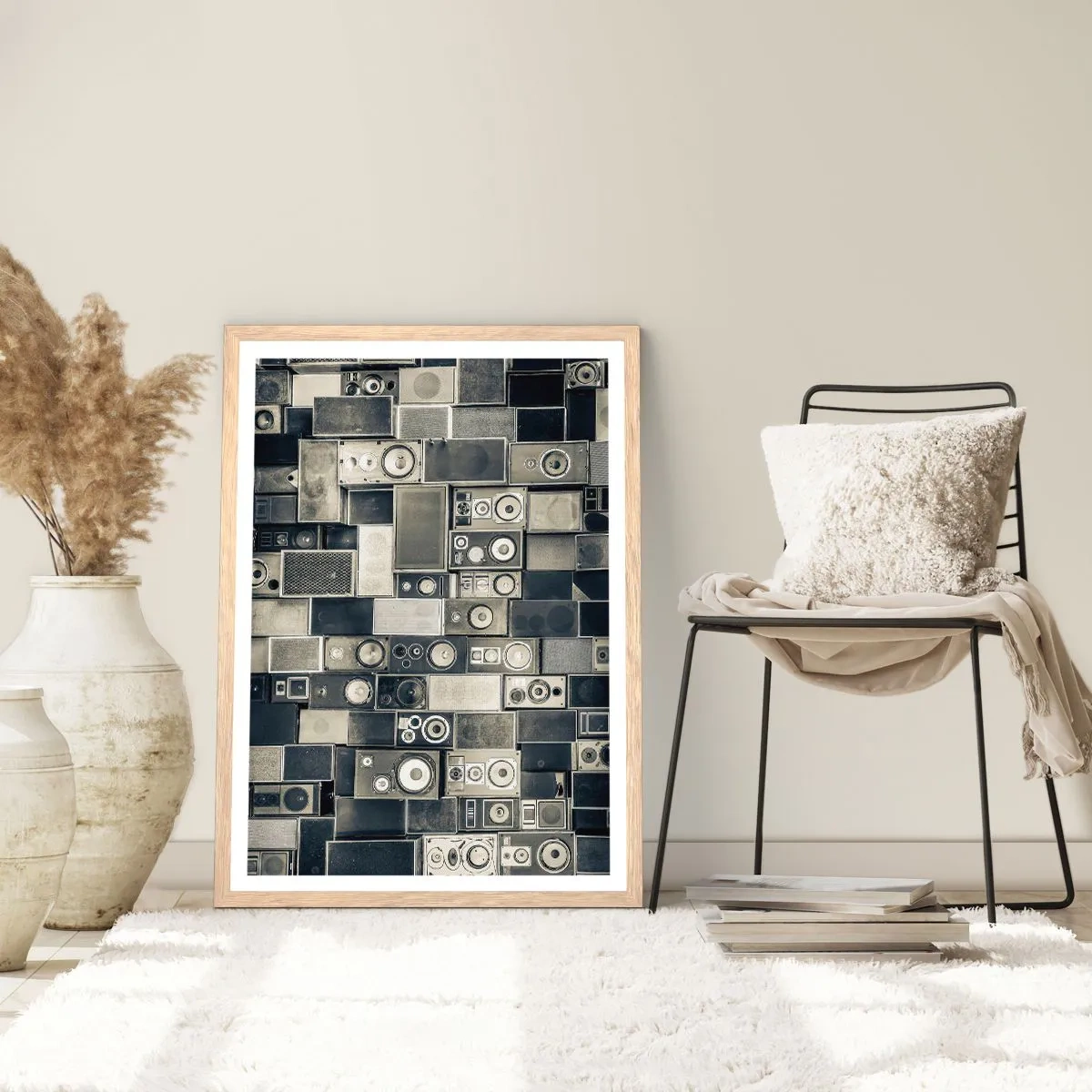 Plagát v ráme zo svetlého duba - A všetko je v pohode - 61x91 cm