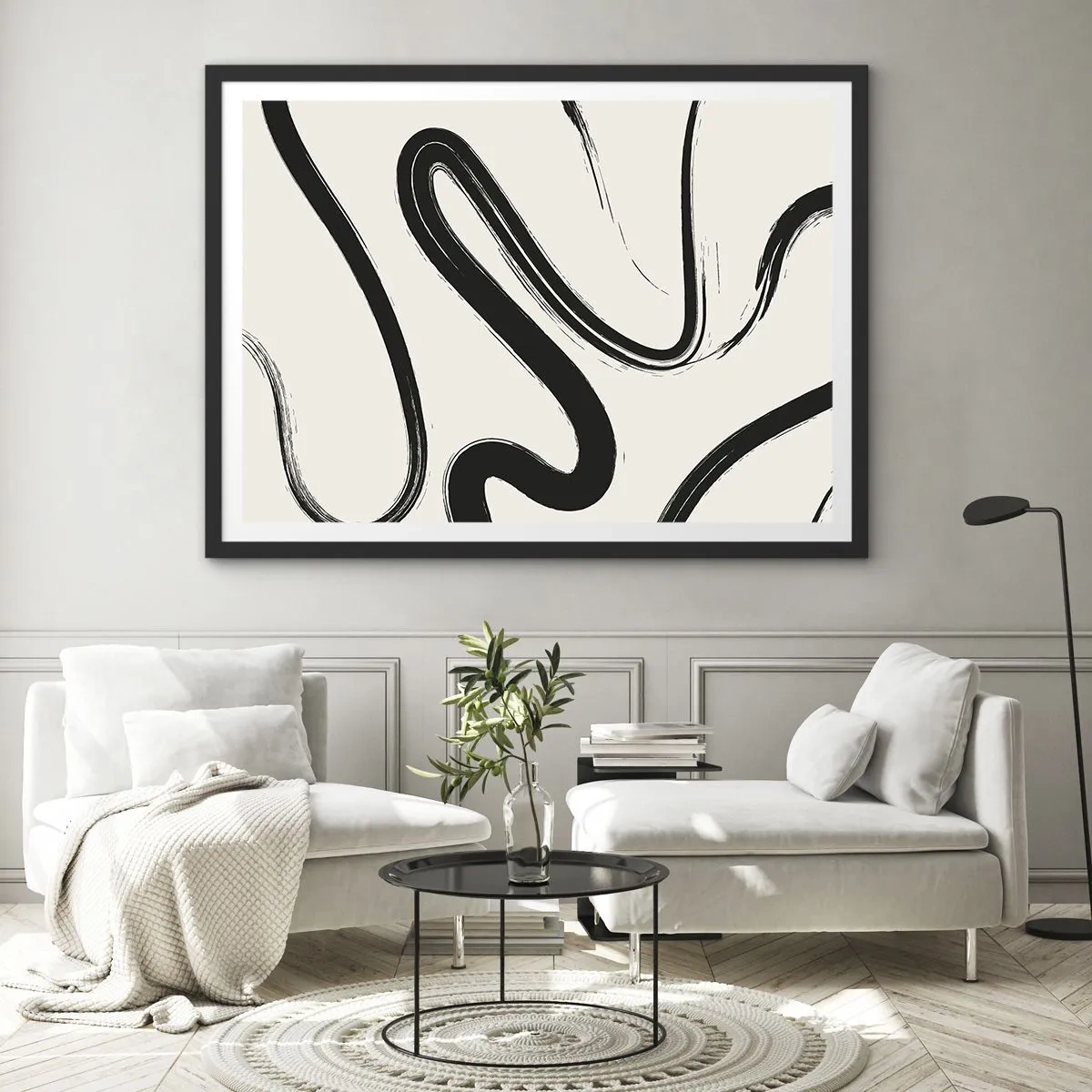 Plagát v čiernom ráme - Čiernobiely rozmar - 70x50 cm
