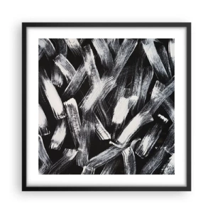 Plagát v čiernom ráme - Abstrakcia v industriálnom duchu - 50x50 cm