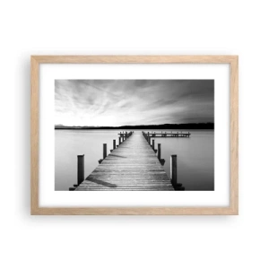 Plagát v ráme zo svetlého duba - Pri napájadle – pokoji - 40x30 cm