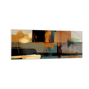 Obraz na skle - Abstrakcia – svetlo a tieň - 140x50 cm